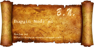 Bugyis Noémi névjegykártya